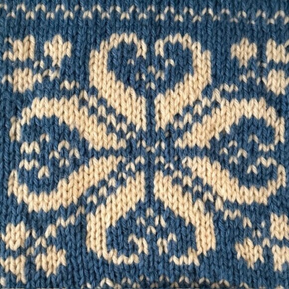 Vintage NORWEGIAN Wool Pullover Blue White Sweater XL - Picture 10 of 11